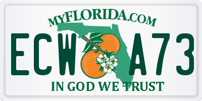FL license plate ECWA73