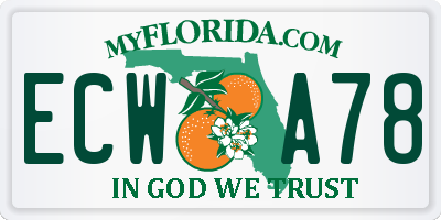 FL license plate ECWA78