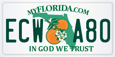 FL license plate ECWA80