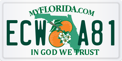 FL license plate ECWA81