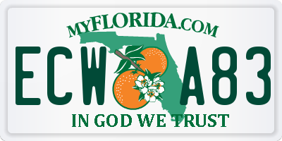 FL license plate ECWA83