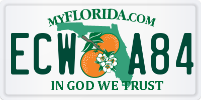 FL license plate ECWA84