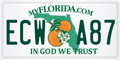 FL license plate ECWA87