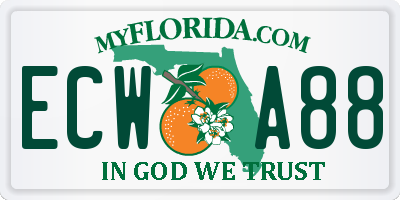FL license plate ECWA88