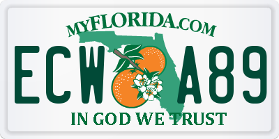 FL license plate ECWA89