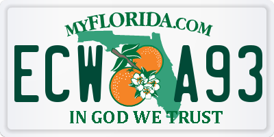 FL license plate ECWA93
