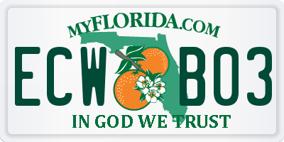 FL license plate ECWB03