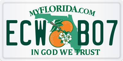 FL license plate ECWB07