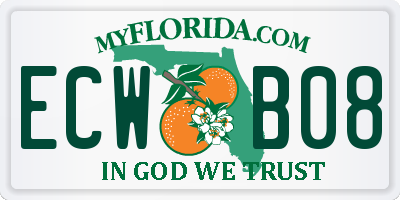FL license plate ECWB08