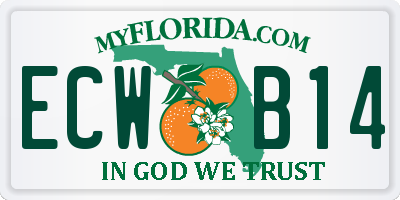 FL license plate ECWB14