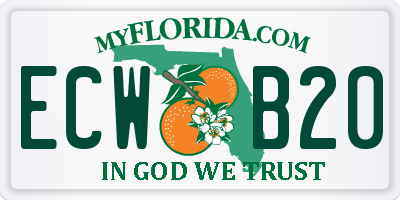 FL license plate ECWB20