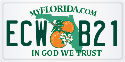 FL license plate ECWB21