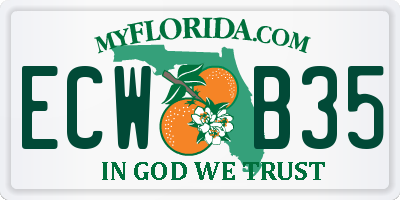 FL license plate ECWB35