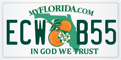 FL license plate ECWB55
