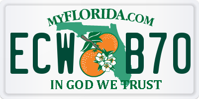 FL license plate ECWB70