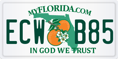 FL license plate ECWB85