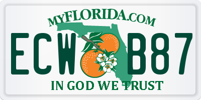 FL license plate ECWB87