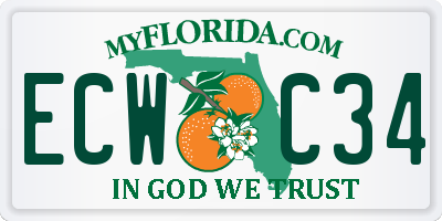FL license plate ECWC34