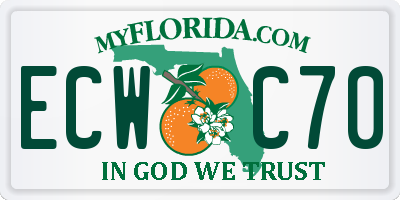 FL license plate ECWC70