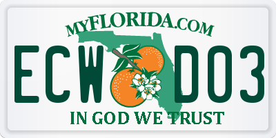FL license plate ECWD03