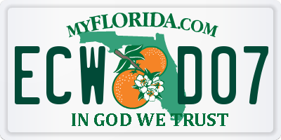 FL license plate ECWD07