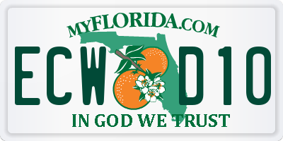 FL license plate ECWD10