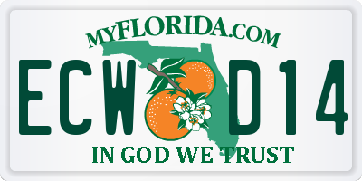 FL license plate ECWD14