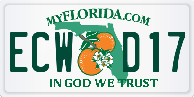 FL license plate ECWD17