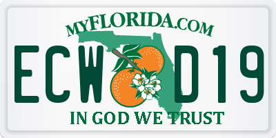 FL license plate ECWD19
