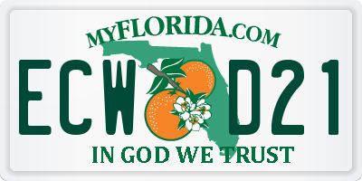 FL license plate ECWD21