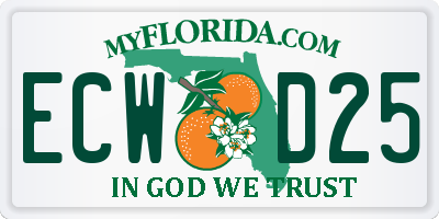 FL license plate ECWD25