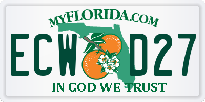 FL license plate ECWD27