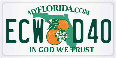 FL license plate ECWD40