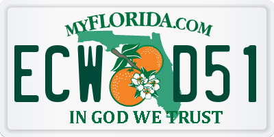 FL license plate ECWD51