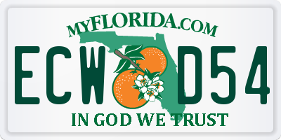 FL license plate ECWD54