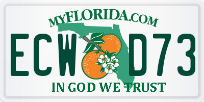 FL license plate ECWD73