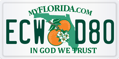 FL license plate ECWD80
