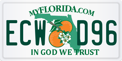FL license plate ECWD96