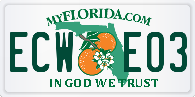 FL license plate ECWE03