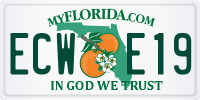 FL license plate ECWE19