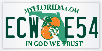 FL license plate ECWE54