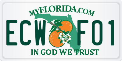 FL license plate ECWF01