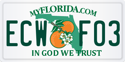 FL license plate ECWF03