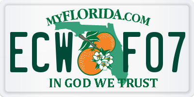FL license plate ECWF07