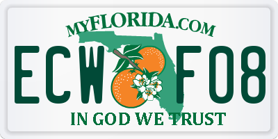 FL license plate ECWF08