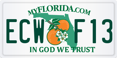 FL license plate ECWF13
