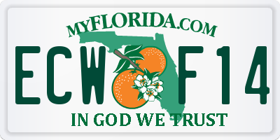 FL license plate ECWF14