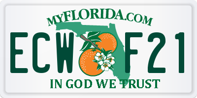 FL license plate ECWF21