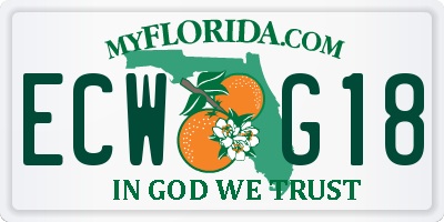 FL license plate ECWG18