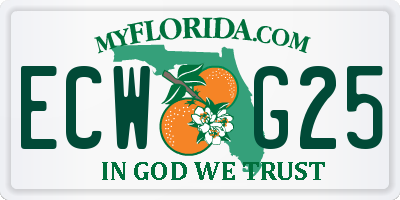 FL license plate ECWG25